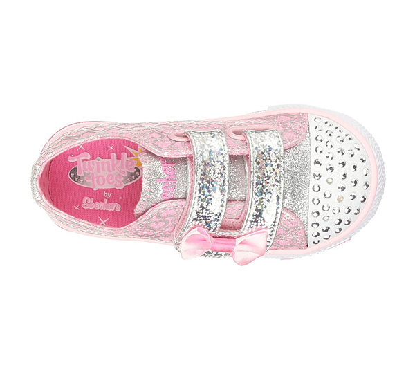  Girls Twinkle Toes: Shuffles - Glitter Pop Pink/Sliver