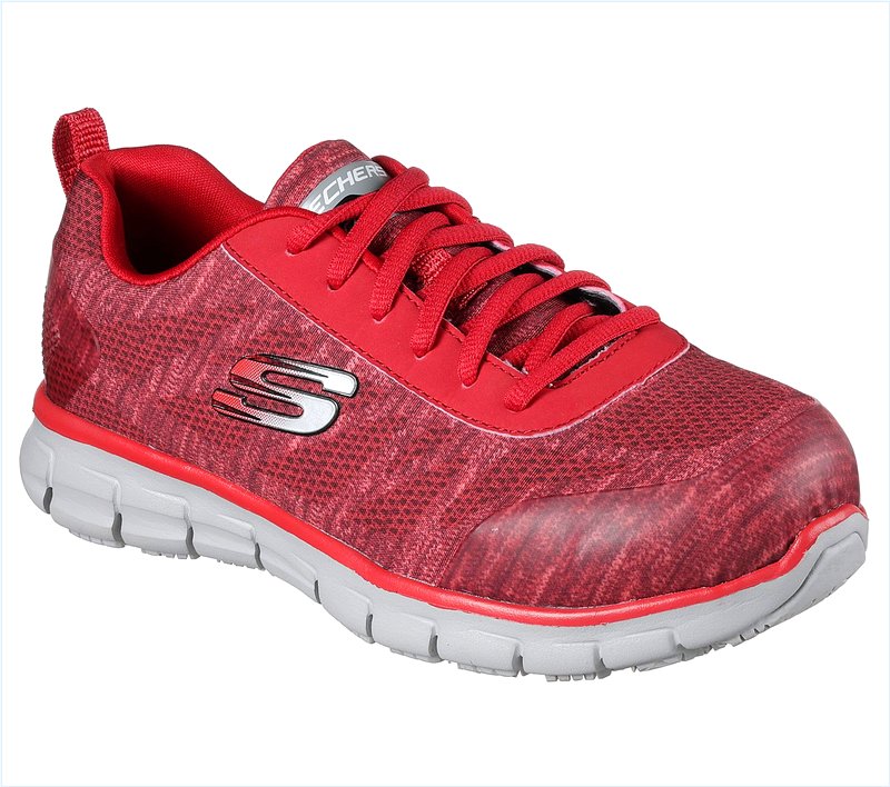  Women Work Relaxed Fit: Synergy - Arrey Alloy Toe Red/Gray