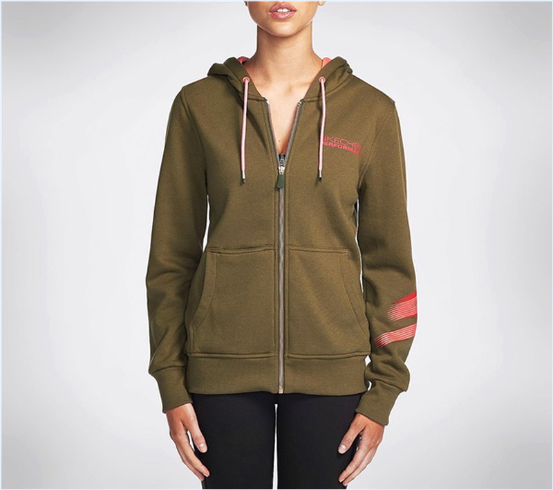  Women Strada Zip Up Fleece Hoodie Green