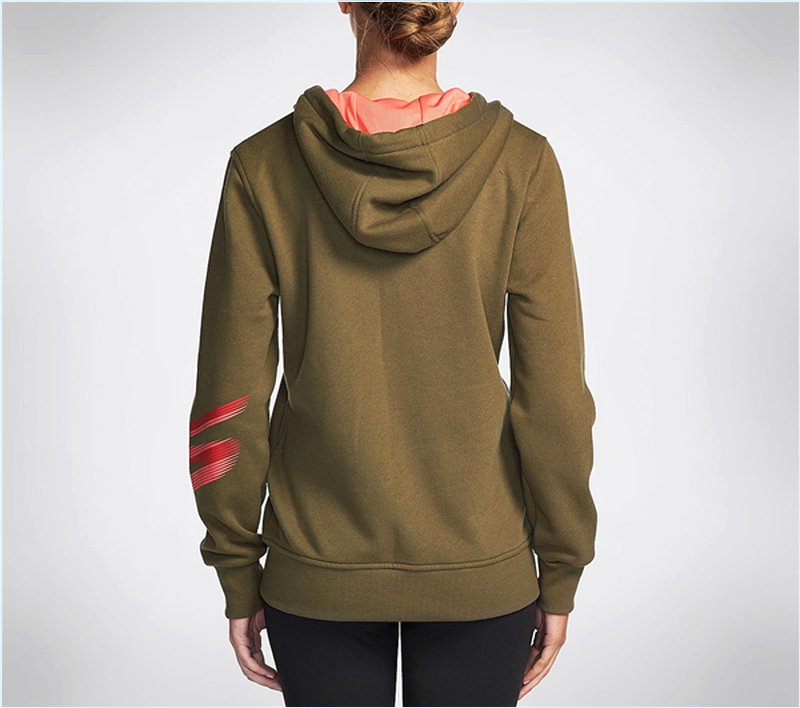  Women Strada Zip Up Fleece Hoodie Green