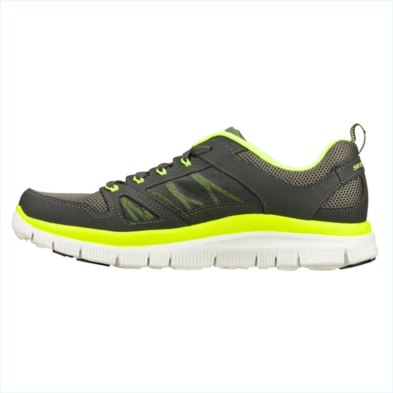  Men Wide Fit (2E) Shoes - Charcoal/Lime