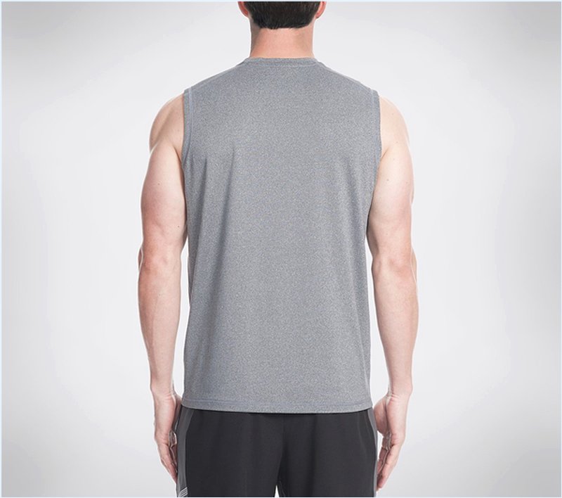  Men Vista Sleeveless Tech Tee Shirt Gray