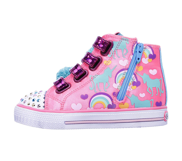  Girls Twinkle Toes: Shuffles - Dreamin Days Neon Pink/Turquoise