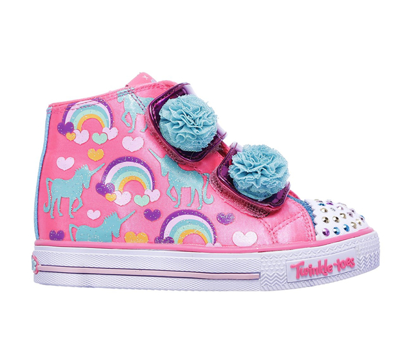  Girls Twinkle Toes: Shuffles - Dreamin Days Neon Pink/Turquoise