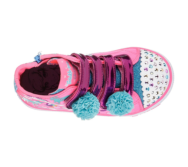  Girls Twinkle Toes: Shuffles - Dreamin Days Neon Pink/Turquoise