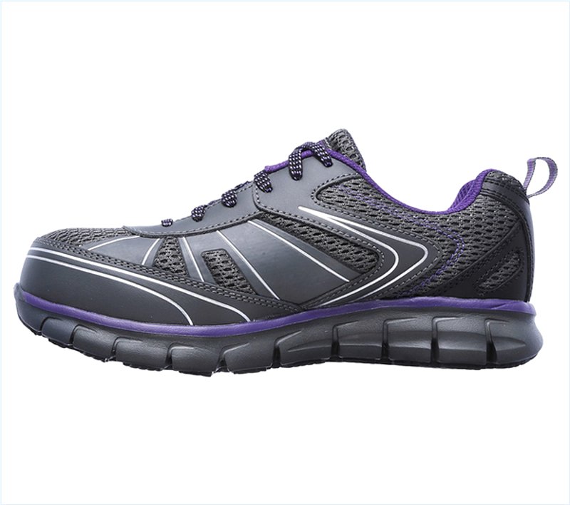  Women Work: Synergy - Algonac Alloy Toe Charcoal/Purple