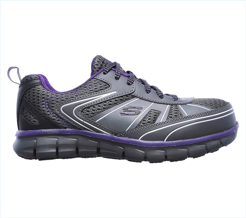  Women Work: Synergy - Algonac Alloy Toe Charcoal/Purple