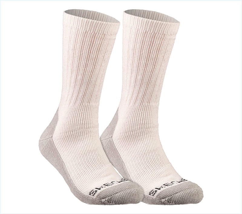  Men 2 Pack Terry Work Crew Socks Medium ZA White