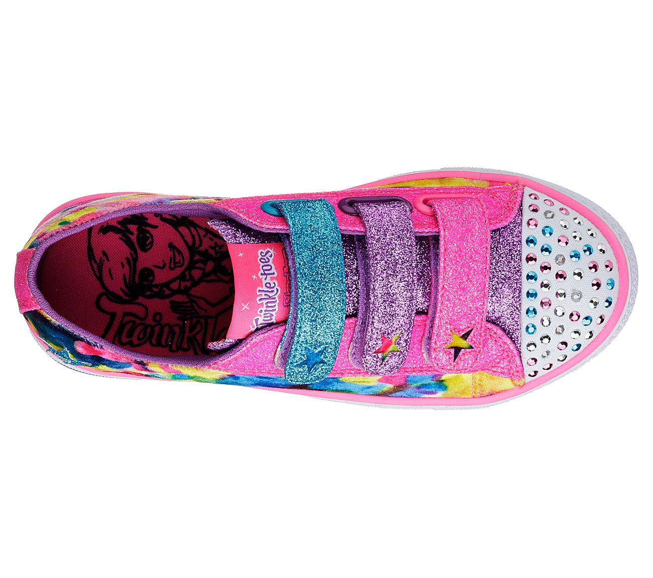  Girls Twinkle Toes: Shuffles - Colorous Cutie Neon Pink/Multi