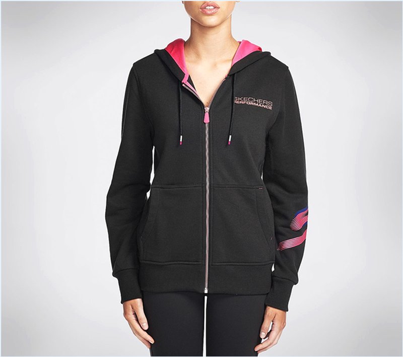  Women Strada Zip Up Fleece Hoodie Black