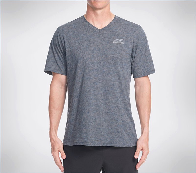  Men Bolsa Chica V Neck Tee Shirt Gray