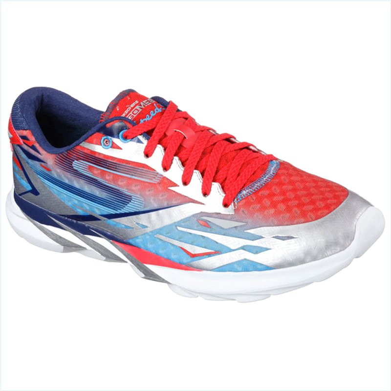  Men Extra Wide Fit (4E) Shoes - Speed Silver/Blue/Red