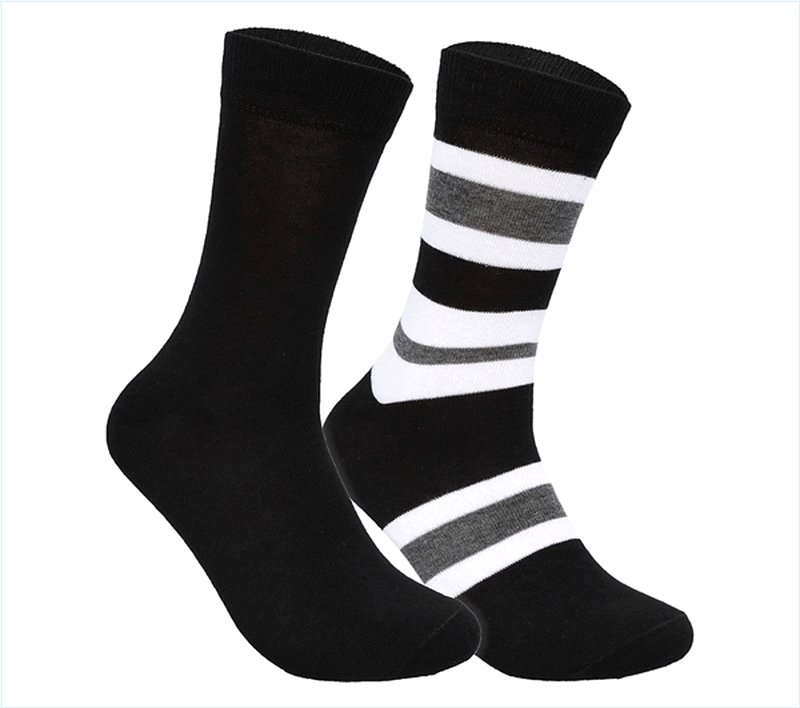  Men 2 Pack Super Soft Crew Socks Z Black/Red