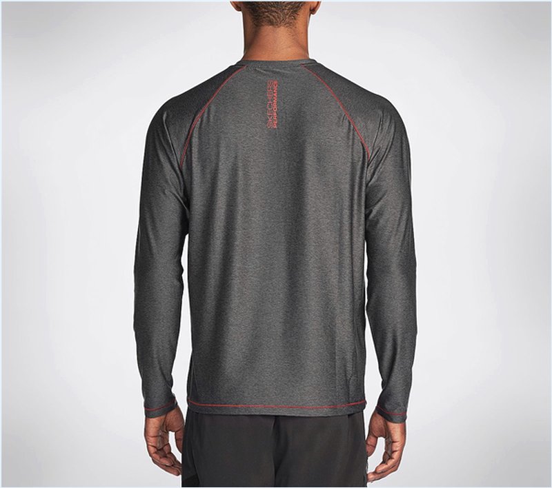  Men Solar Long Sleeve Crew Neck Shirt Dark Gray