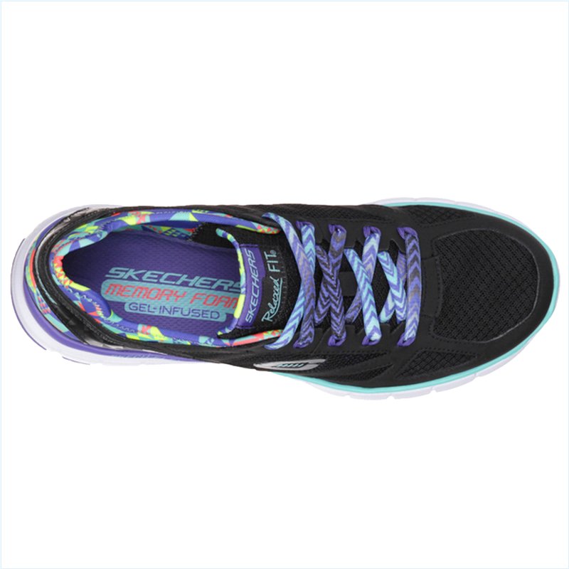  Women Relaxed Fit: Skech-Flex - Ultimate Reality Black/Multi