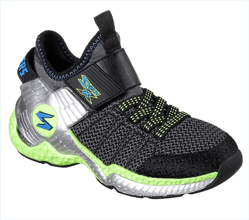  Boys Skech X: Cosmic Foam II Black/Lime