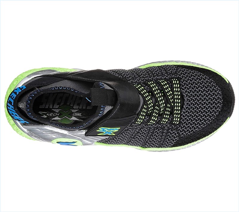  Boys Skech X: Cosmic Foam II Black/Lime