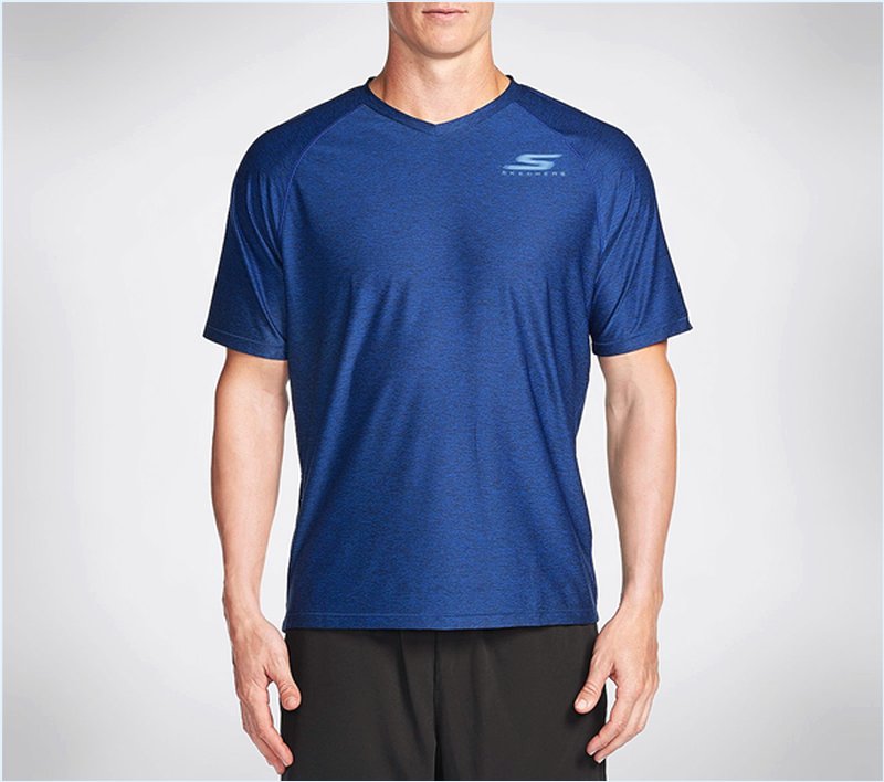  Men Eclipse V-Neck Tee Shirt Blue