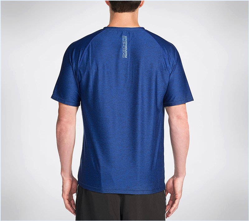  Men Eclipse V-Neck Tee Shirt Blue