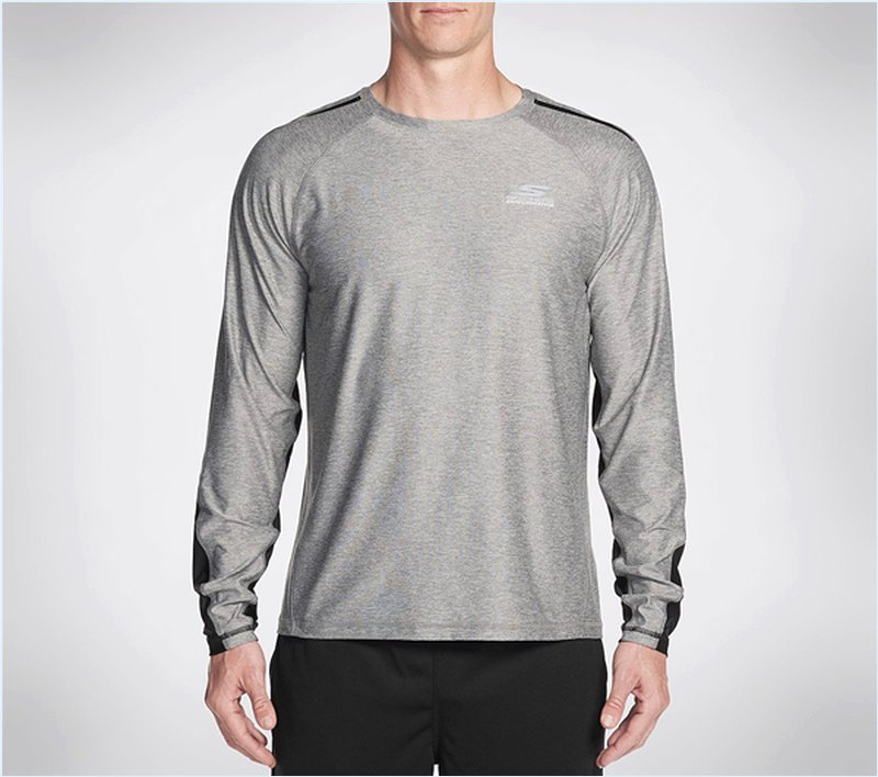  Men Sprint Long Sleeve Tee Shirt Charcoal