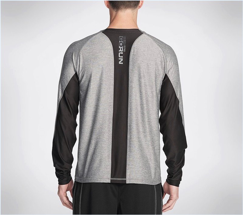  Men Sprint Long Sleeve Tee Shirt Charcoal