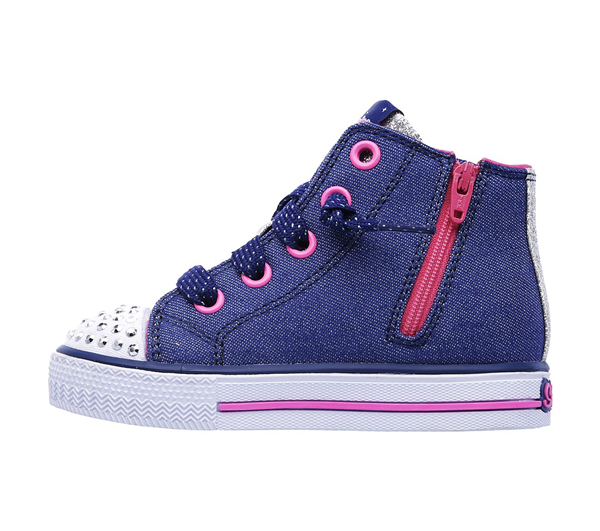  Girls Twinkle Toes: Shuffles - Lil Rockin Star Navy/Hot Pink