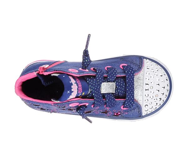  Girls Twinkle Toes: Shuffles - Lil Rockin Star Navy/Hot Pink