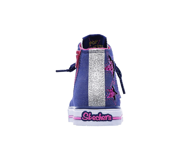  Girls Twinkle Toes: Shuffles - Lil Rockin Star Navy/Hot Pink