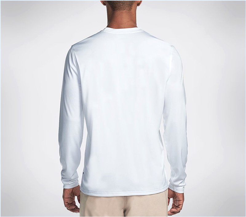  Men Overcast Long Sleeve Tee Shirt White