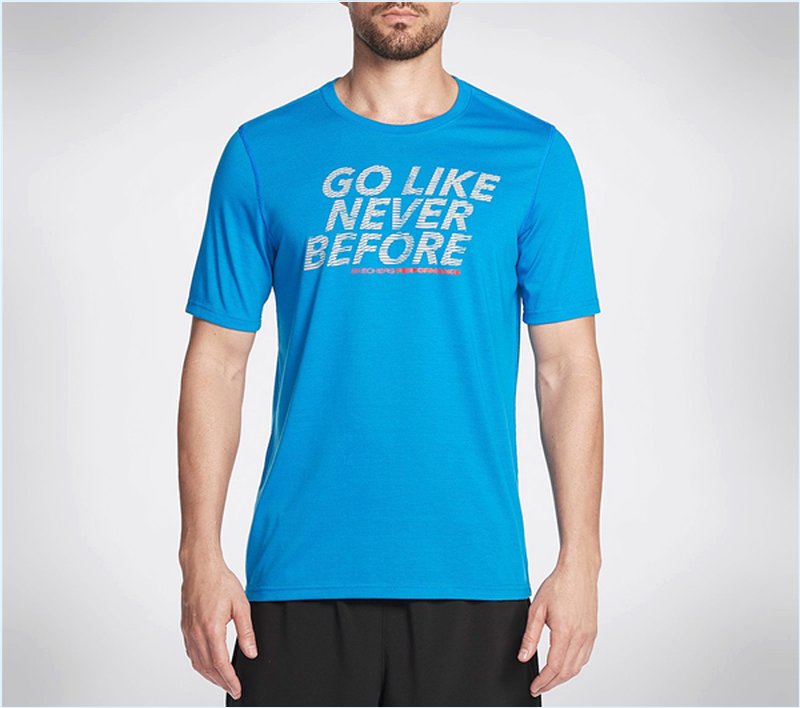  Men GO Like Never Before Tee Shirt Blue