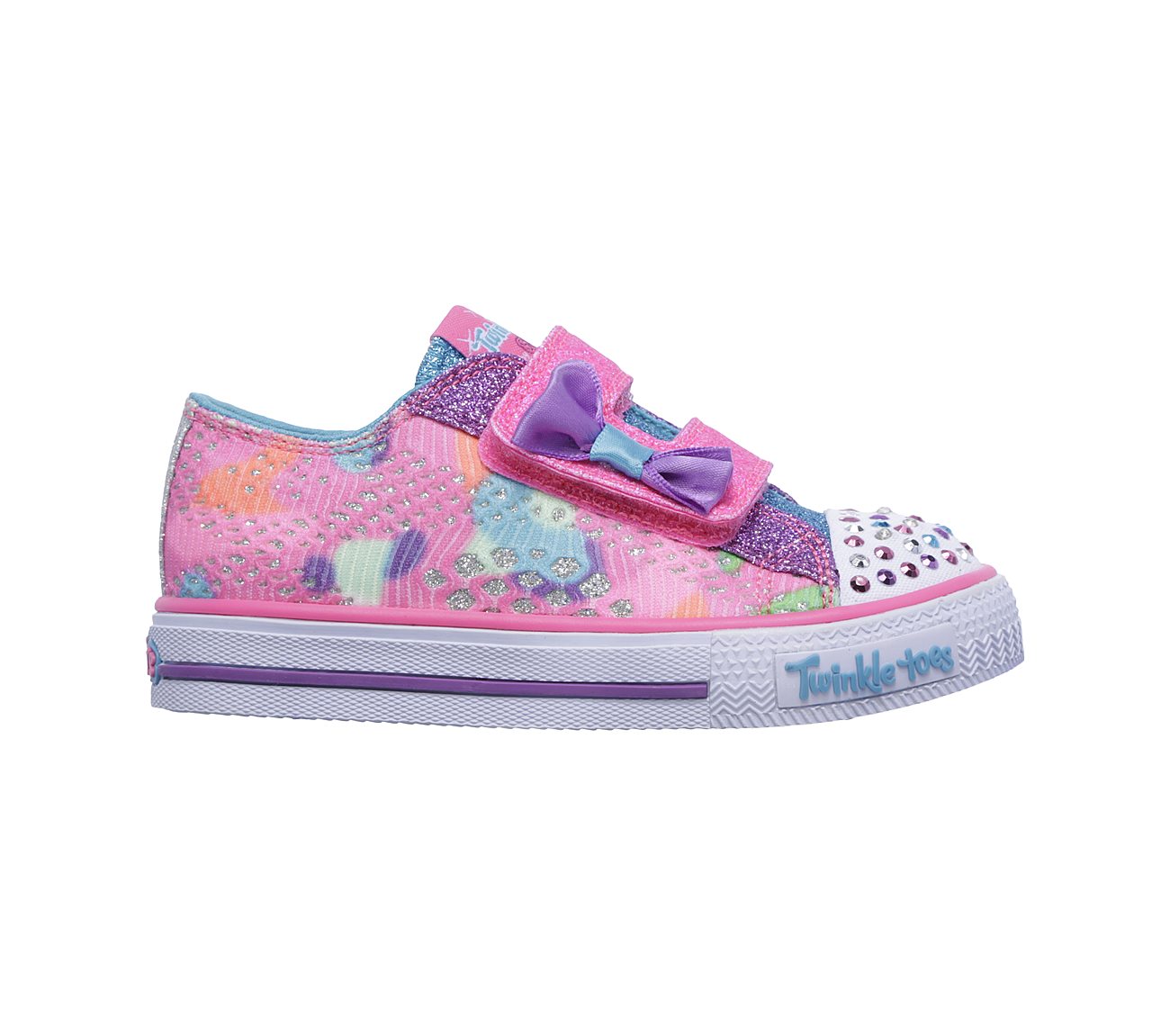  Girls Twinkle Toes: Shuffles - Little Lovely Neon Pink/Multi