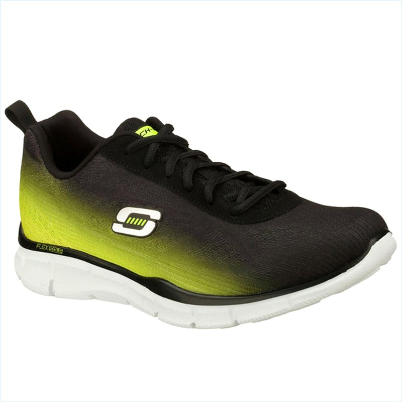  Men Wide Fit (2E) Shoes - This Way Black/Lime