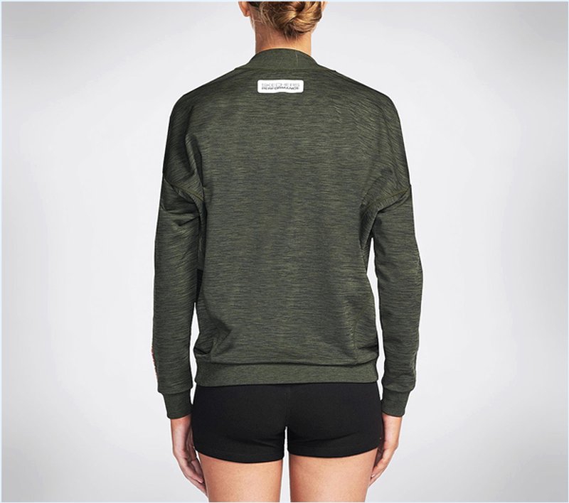  Women Canyon V-Neck Sweat Shirt Green