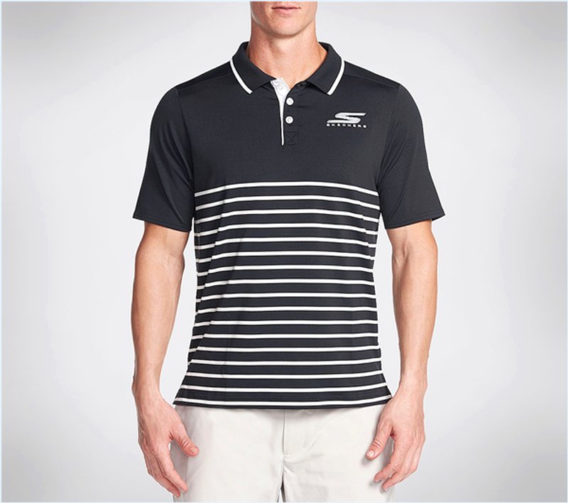  Men GO Golf Eagle Polo Shirt Black