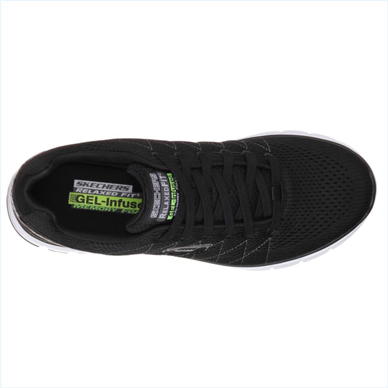  Men Extra Wide Fit (4E) Shoes - Skech-Flex Black/White