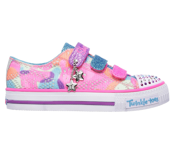  Girls Twinkle Toes: Shuffles - Lookin Lovely Neon Pink/Multi