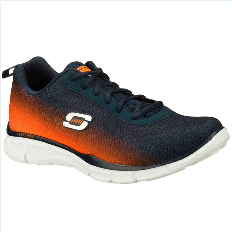  Men Wide Fit (2E) Shoes - This Way Navy/Orange