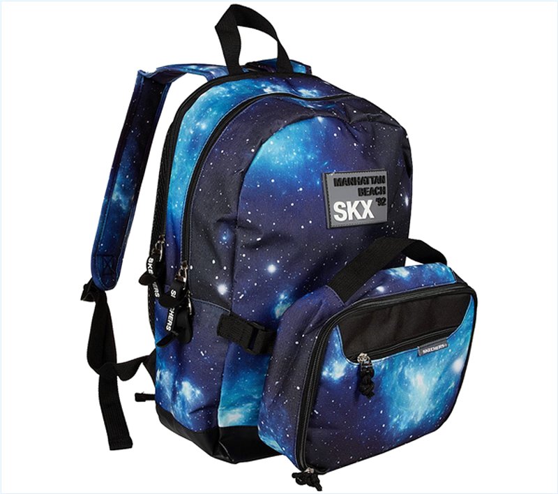  Boys Galaxy Rider Combo Backpack Lunch Box Set Black/Blue