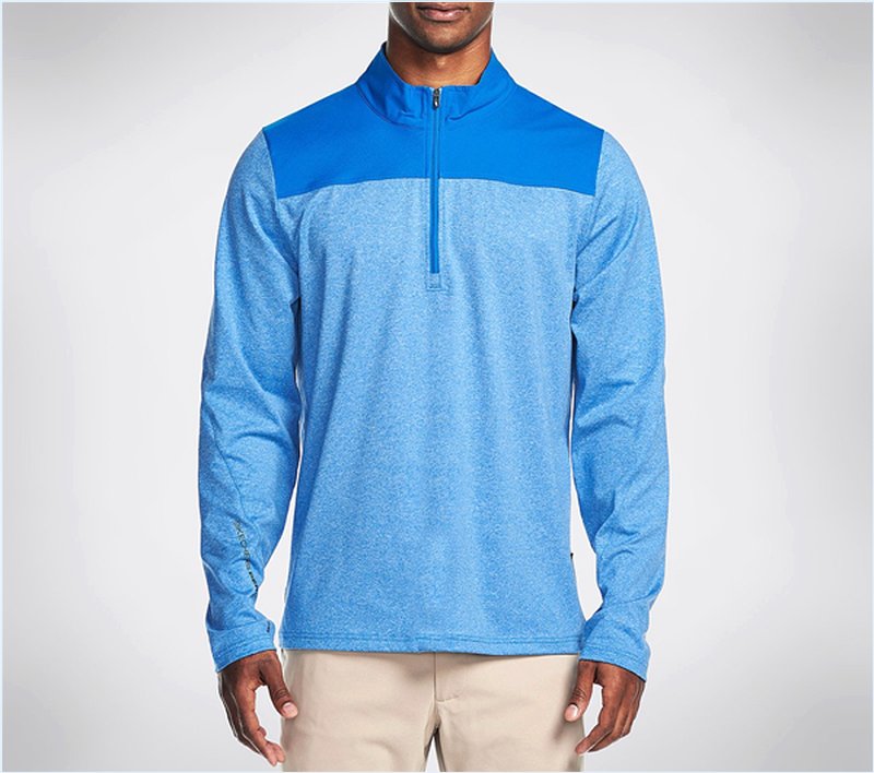  Men GO Golf Hillsborough Hybrid Half Zip Jacket Blue