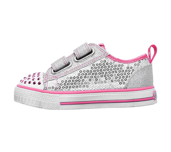  Girls Twinkle Toes: Shuffles - Itsy Bitsy Silver/Hot Pink