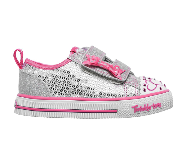  Girls Twinkle Toes: Shuffles - Itsy Bitsy Silver/Hot Pink