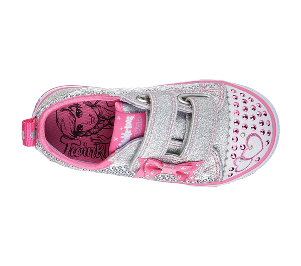  Girls Twinkle Toes: Shuffles - Itsy Bitsy Silver/Hot Pink