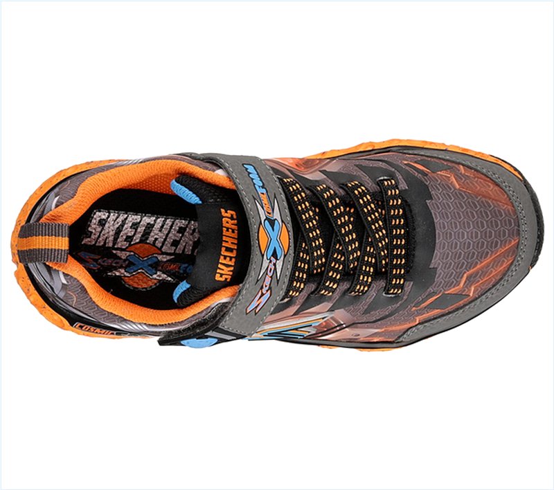  Boys Skech-X: Cosmic Foam - Futurist Charcoal/Orange