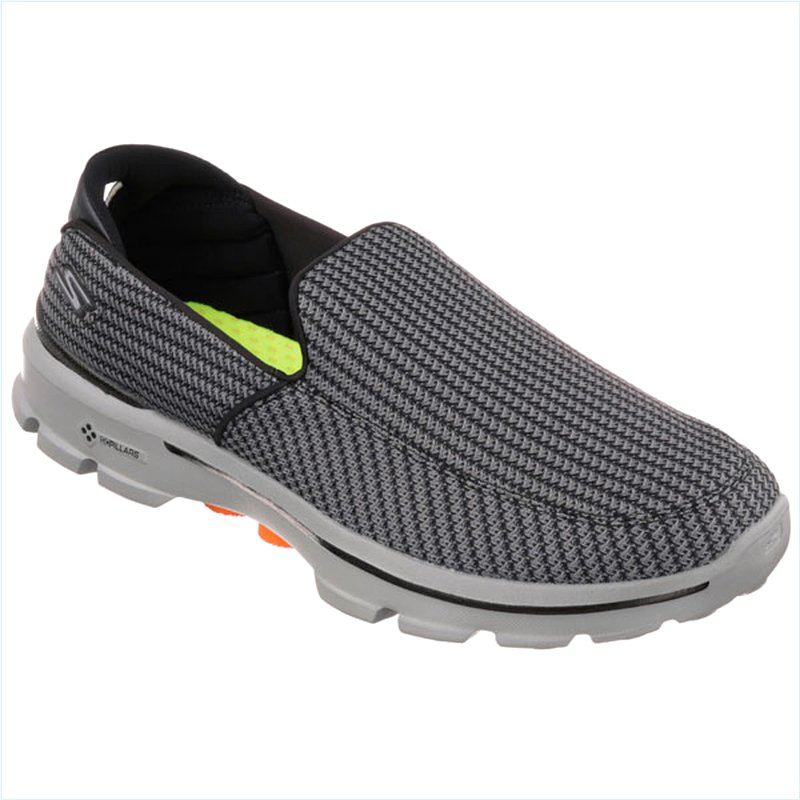  Men Extra Wide Fit (4E) Shoes - Charcoal/Orange