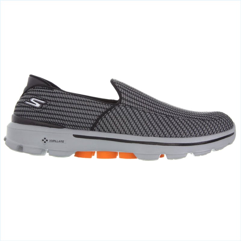  Men Extra Wide Fit (4E) Shoes - Charcoal/Orange